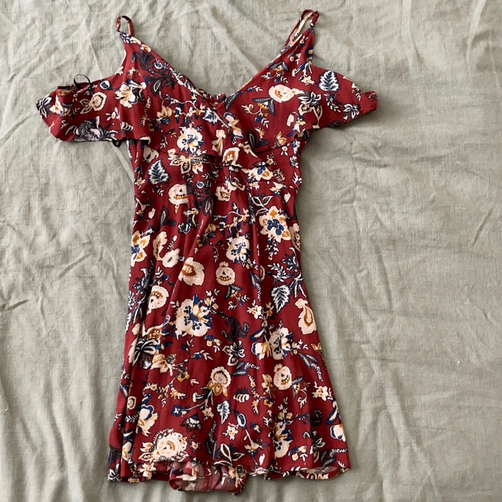 Red off the shoulder dress